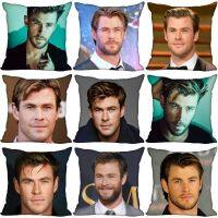 [HOT SHXLLOWWQWH 522] คริส Hemsworth ปลอกหมอนสำหรับตกแต่งบ้านหมอนผ้าไหมปกที่มองไม่เห็นซิปโยนปลอกหมอน40X4045X45cm 0509