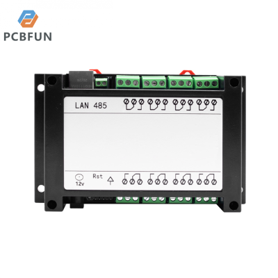 pcbfun บอร์ดควบคุมถ่ายทอดระยะไกล8ช่องสัญญาณ RJ45,บอร์ดโมดูลรีเลย์ควบคุมการถ่ายทอดสัญญาณ10A โมดูลตัวควบคุมสวิตช์เครือข่ายสำหรับควบคุมสมาร์ทโฮม250V /Ac พร้อมเคส