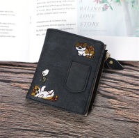Cute Cat Embroidery Small Wallets Bag For Women Fashion Card Holders Large Capacity Money Coin Purse Short Clutch