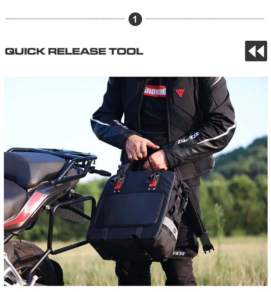 Rhinowalk Motorcycle Side Bag 2-Piece 20L Motorbike Pannier Bag Storage Bag  With 100% Waterproof Removable Inner Bag Motor Accessories