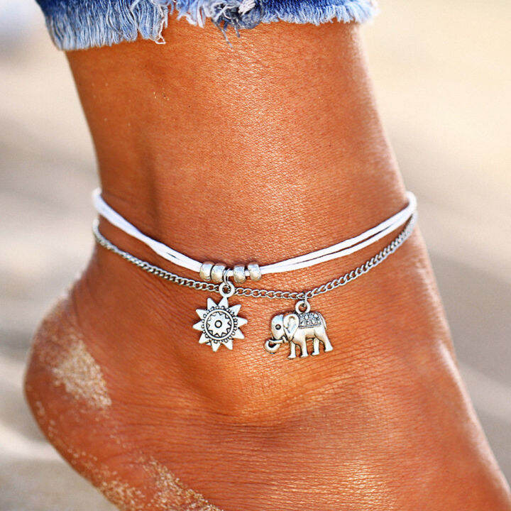 Fashion deals silver anklets