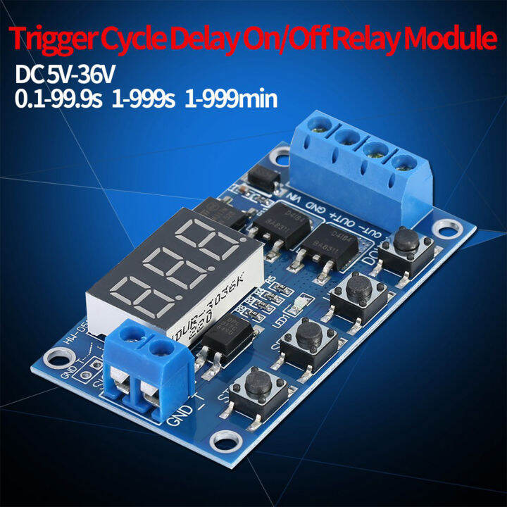 dc-5v-36v-trigger-cycle-delay-timer-switch-turn-on-off-relay-module-with-led-display-for-smart-home-tachograph-gps-plc-control-industrial-control-electronic