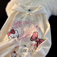 Cocopie เสื้อฮู้ด เสื้อแขนยาวอบอุ่น หลวมและสบาย สบายๆ สไตล์ เท่ แฟชั่น WWY2392S7A 38Z230921