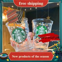 Star⁢$ จำกัดแก้วญี่ปุ่นสีแดงเชอร์รี่พิมพ์แก้วกาแฟทนความร้อนสร้างสรรค์ Starbuck เทพธิดาถ้วย