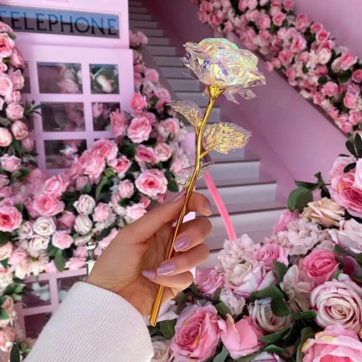 free-shipping-ดอกไม้ประดิษฐ์แฟลช-rose-gold-ฟอยล์ดอกไม้สีสันสดใสของขวัญวันเกิดวันวาเลนไทน์