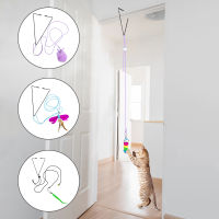 Funny Cat Stick ของเล่นแมวแขวนประตูจำลองของเล่นนกสำหรับลูกแมวเล่น Interactive Cat ของเล่น Scratch Rope Cat Supplies