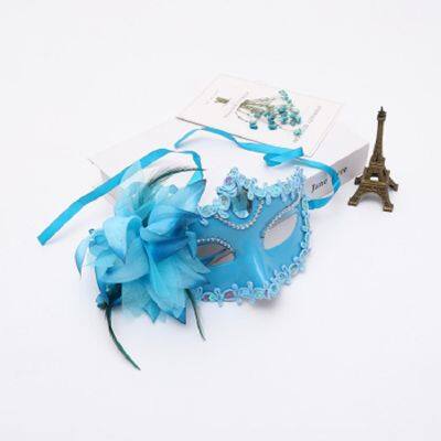 Feather Venice Flower Costume Lady Wedding Masquerade Party Dance Ball