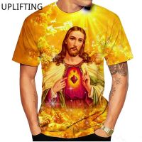 Summer oversized Men  Fashion Casual Street Large Mens Ladies Jesus Religious 3D Printing T Shirt Harajuku God Cartoon T-Shirt