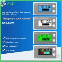 EARL จอ LCD แสดงผล ตัวแสดงความจุแบตเตอรี่ DC8-100V ลิเธียม LiFePO4เซลล์ตะกั่วกรด เครื่องวัดแรงดันไฟฟ้า ที่มีคุณภาพสูง มืออาชีพอย่างมืออาชีพ โวลต์มิเตอร์แบบดิจิตอล