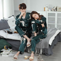 Fiklyc Floral Print Women Men Plus Size Couple Lovers Pajamas Pyjamas Pijamas Sets Drop Shipping Casual Satin Sleepwear Newest