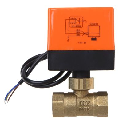 DN15DN20DN25 Electric Motorized Brass Ball Valve DN20 AC 220V 2 Way 3-Wire with Actuator