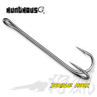 Hunthouse ตะขอตกปลา SHARP Double Hook ยาว 1 #2 #4 #6 #1/0 2/0 ตกปลาตะขอสแตนเลสนุ่มล่อ SHARP High Carbon Steel-hexinge