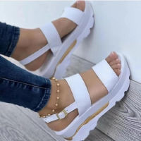 Women Platform Sandals Summer Casual Wedge Design Shoes Buckle Strap Chunky Sandalias Lady Beach Footwear Zapatillas Mujer