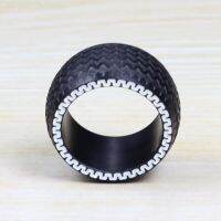 Black Mens Tyre Design Punk Biker Wedding Rings Birthday Gifts