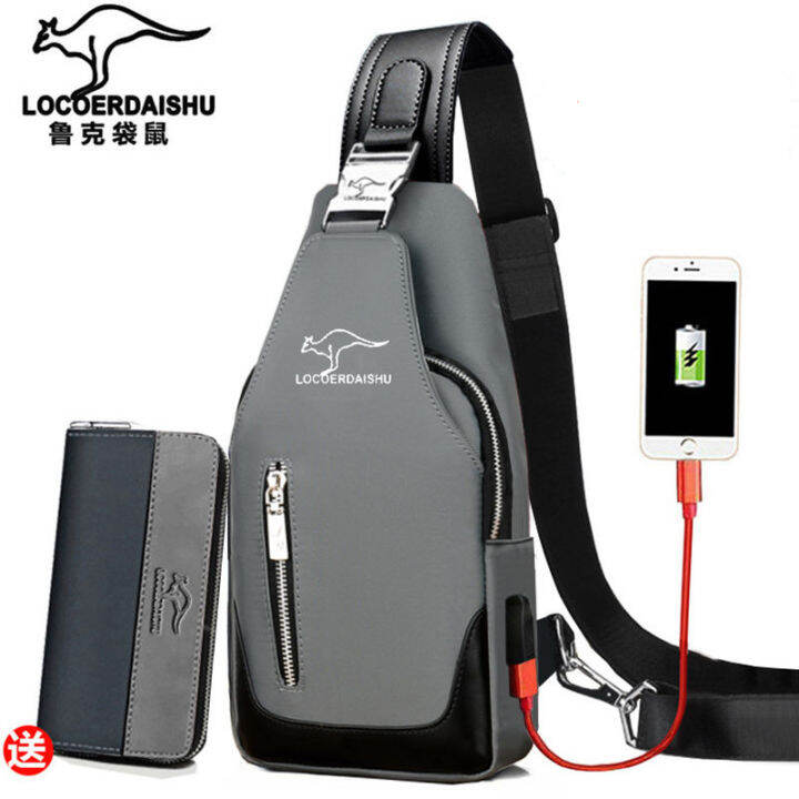 cvy4hxde Original Men's Waterproof USB Oxford Crossbody Bag Antitheft