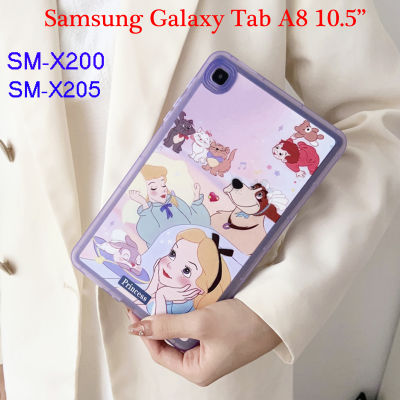 เคสสำหรับ Samsung Galaxy Tab A 8 10.5นิ้ว SM-X205 SM-X200แฟชั่นพิมพ์ลายการ์ตูน Galaxy Tab A ผ้าคลุมโต๊ะกันกระแทก X205 X200 8 10.5นิ้ว