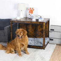 BingoPaw กรงสุนัขขนาดใหญ่ Heavy Duty Dog Crate Furniture Style สองประตู กรงสำหรับสัตว์เลี้ยง พร้อมพาเลท