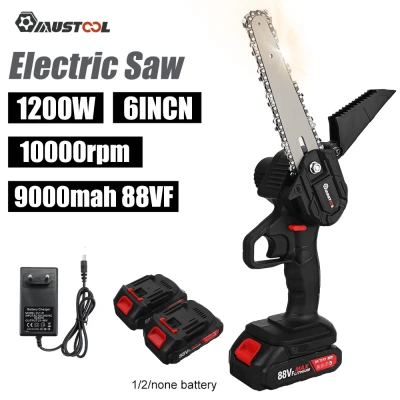 Mustool 88V 6นิ้วไฟฟ้าไร้สายโซ่เลื่อยไม้เครื่องตัด One-Hand Saw W/2/1/ไม่มีแบตเตอรี่ไฟ LED กรรไกรตัดแต่งกิ่ง Chainsaw สำหรับ Makita 18V แบตเตอรี่ Mustool 88V 6นิ้วไฟฟ้าไร้สายโซ่เลื่อยไม้เครื่องตัด One-Hand Saw W/2/1/ไม่มีแบตเตอรี่ไฟ LED กรรไกรตัดแต่งกิ่ง Chainsaw สำหรับ Makita 18V แบตเตอรี่