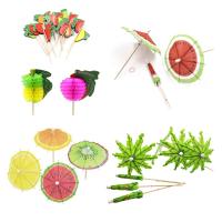 20/50PCS Watermelon Paper Umbrella Cocktail Parasols Drink Fruit Picks Birthday Supplies