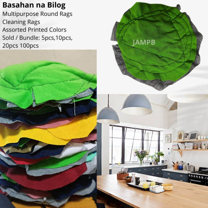 Basahan na Bilog Multipurpose Round Rags Cleaning Rag Assorted Printed