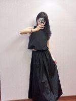 ✢☁ ZARA4437247 New Sweet Sleeveless Loose Ribbed Puff Top Midi Skirt 4437246 800