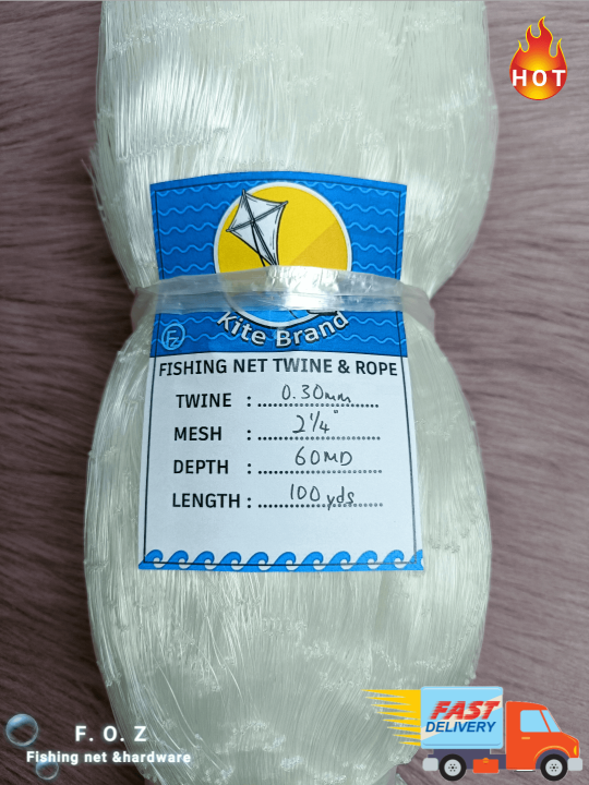 F O Z 0 30mm X 2 1 4 57mm X 60MD X 100yds Jaring Ikan Pukat f-o-z-0-30mm-x-2-1-4-57mm-x-60md-x-100yds-jaring-ikan-pukat