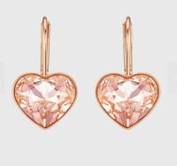 *New*SWAROVSKI Bella Heart Pierced Earrings, Pink