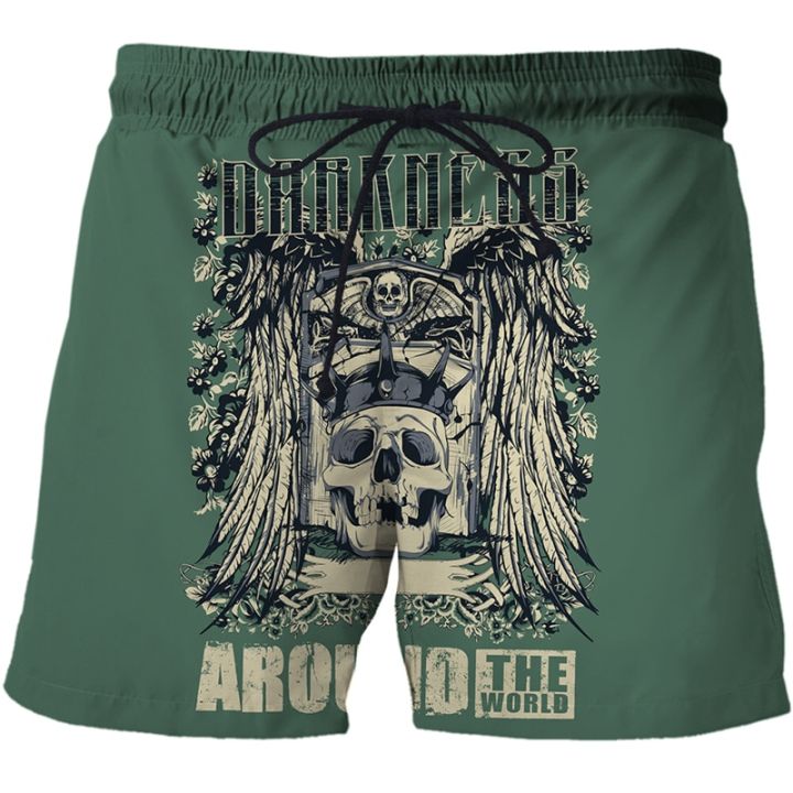 2023-new-mans-beach-shorts-new-casual-sports-pants-european-and-american-skull-pattern-3d-printed-man-short-male-board-shorts