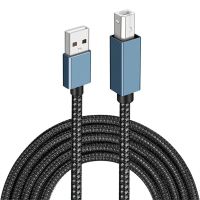 QOY7719 สายเคเบิลถัก 1/1.5/2/3M การถ่ายโอนข้อมูล USB2.0ผู้หญิง USB B 2.0 สายเคเบิลข้อมูล สายถัก USB B Type C สาย USB C เป็น USB B USB A ถึง USB B สายเคเบิลเครื่องพิมพ์480Mbps