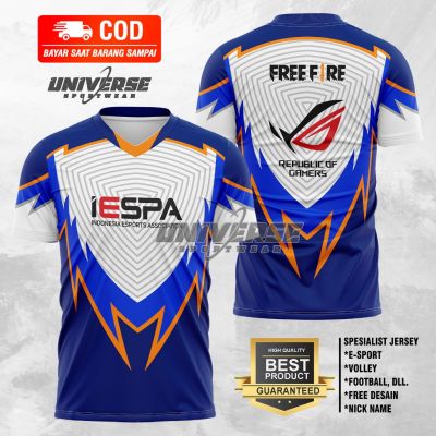 T-SHIRT/jersey FREE FIRE ESPORT GAMING Clothes 2023-2024 FF FREE NICKNAME V.12