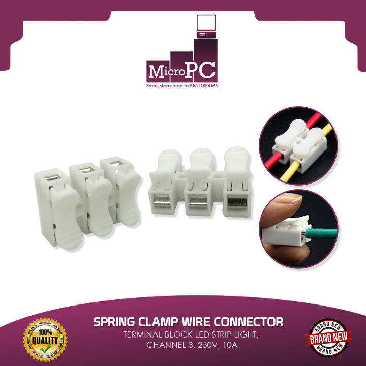 SPRING CLAMP WIRE CONNECTOR, TERMINAL BLOCK LED STRIP LIGHT, CHANNEL 3