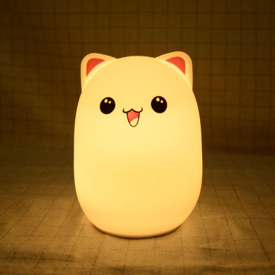 Bear Sleep Lights Pat LED Night Light Cute Happy for Baby Smart Bedside Lamp Silicone Rechargeable Night Warm Light for Kids