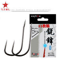 【On Sale】SZWL 11ชิ้น/เซ็ตสูงคาร์บอนเหล็กเบ็ดตกปลา Barbless เบ็ดตกกุ้งปลายปลาคาร์พ Crucian Fishhook