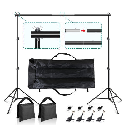 Background Support System 2x22x3M Photo Video Studio Backdrop Stand Kits With Clips Storage Bags For Decorate Birthday Parties