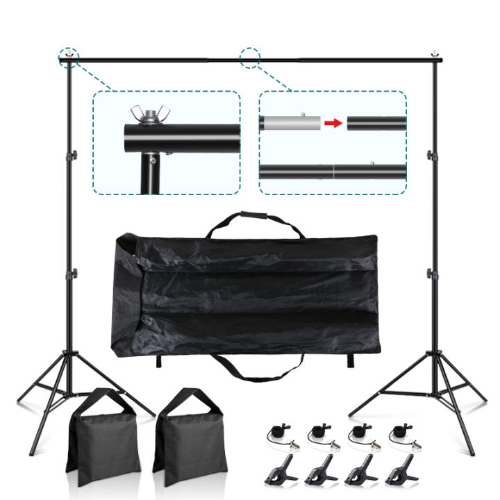 background-support-system-2x22x3m-photo-video-studio-backdrop-stand-kits-with-clips-storage-bags-for-decorate-birthday-parties