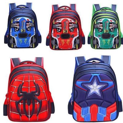 Disney Car Kid Cartoon Mcqueen Bag For School 3d Spiderman Captain America Children High-capacity Backpack Boy Handbag Book Bag