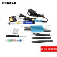 ชุดเครื่องเชื่อมเหล็กไฟฟ้า FEORLO 60W เครื่องเชื่อมเหล็กปรับอุณหภูมิได้หูจับกระเป๋าเครื่องมือเหล็กดินสอความร้อนเครื่องเชื่อมเหล็ก Montagu