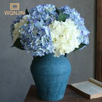 【LZ】○  Flores artificiais da hortênsia da seda buquê nupcial da mão flores falsificadas para o casamento decoração home flores 2 cores novo