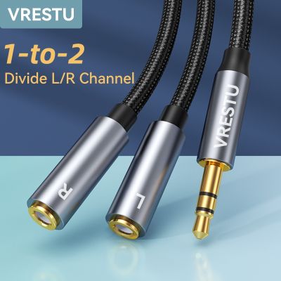 Chaunceybi 1 2 Out 3.5mm to 2Female Left Channel Cable Stereo AUX Convertor for Sound Card L/R Splitter Audio