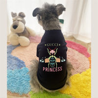 Schnauzer Larbrador เสื้อผ้าคอตตอนเสื้อเชิ้ตลายหมา Jianjia28เสื้อยืดระบายอากาศแบรนด์ GC ลายเจ้าหญิงผึ้ง