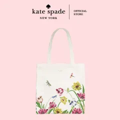  Kate Spade New York Cute Canvas Tote Bag for Women, Black  Canvas Beach Bag, Book Tote with Pocket, Scatter Dot : kate spade new york