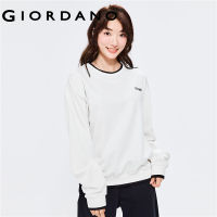 Giordanoผู้หญิง เสื้อสเวตเตอร์คอกลมคอกลมปักลายผ้าฝ้ายปลอมสองชิ้น Free Shipping 13322552