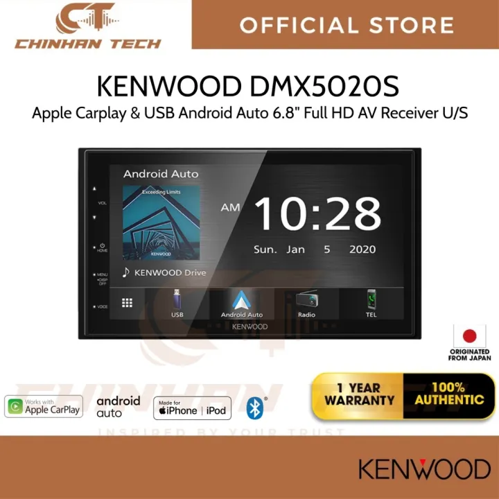Kenwood DMX5020S Apple Carplay & USB Android Auto 6.8 Full HD AV