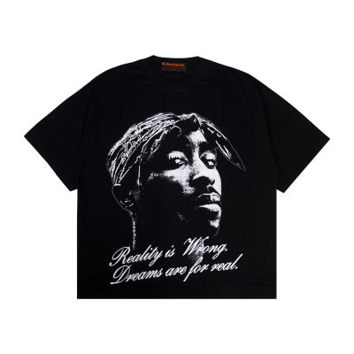 Kkontener TUPAC SHAKUR FACE OVERSIZE TSHIRT BLACK