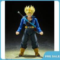 ของขวัญสำหรับเด็กจากอนิเมะดราก้อนบอล Z Trunks ตุ๊กตาขยับแขนขาได้ของแท้ S.figuarts ของเล่นทำด้วยมือของสะสมอุปกรณ์ต่อพ่วง