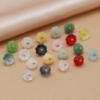 Glass Imitation Jade Mushroom Buttons Exquisite Retro Shirt Button Buckles for Cheongsam Cardigan Decor Sewing Scrapbooking Haberdashery