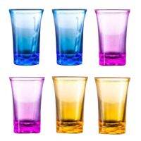 Limited Time Discounts 6Pcs/Set Color Plastic Shot Glass Bold Bar Club Tumbler Liquor Wedding Wine Glasses Cocktail Pint  Vodka Cup 6.6X4.3X3.1Cm