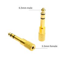 Colokan Jack 6.5Mm Pria Ke 3.5Mm Wanita Headset Audio Mikrofon Perekaman Gitar Adaptor Mini 6.5 Konverter Kabel Aux Berlapis Emas