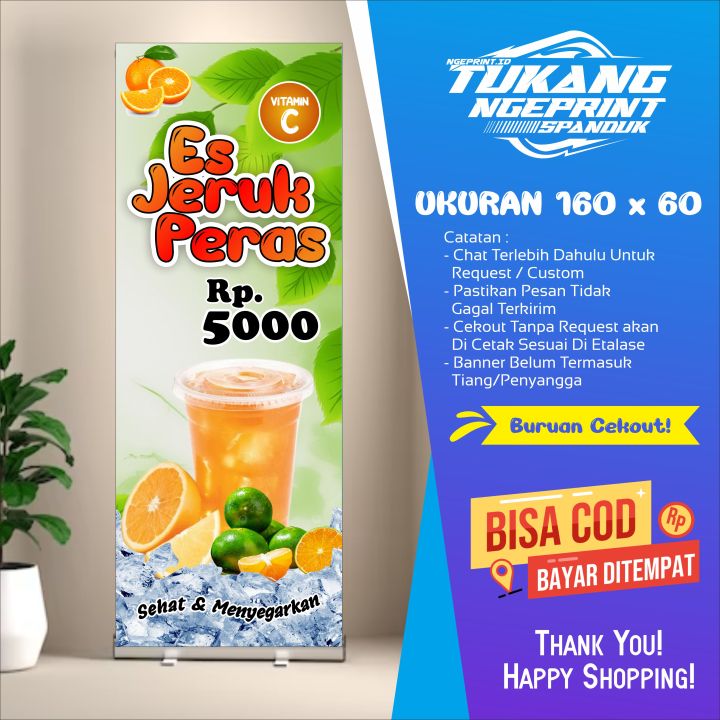 Spanduk/Banner Minuman Jeruk Peras Ukuran160 x 60 | Lazada Indonesia