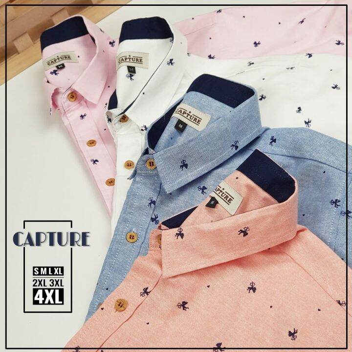 capture-shirt-เสื้อเชิ้ตผู้ชาย-คอปก-แขนสั้น-oxford-ลายคิวปิด-สีขาว-มีถึงอก-48-นิ้ว